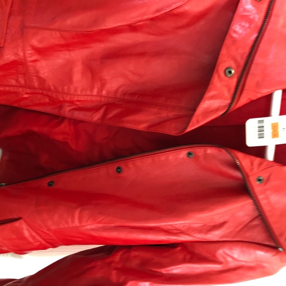 Ladies Sexy Red Leather Jacket - Picture 6 of 6